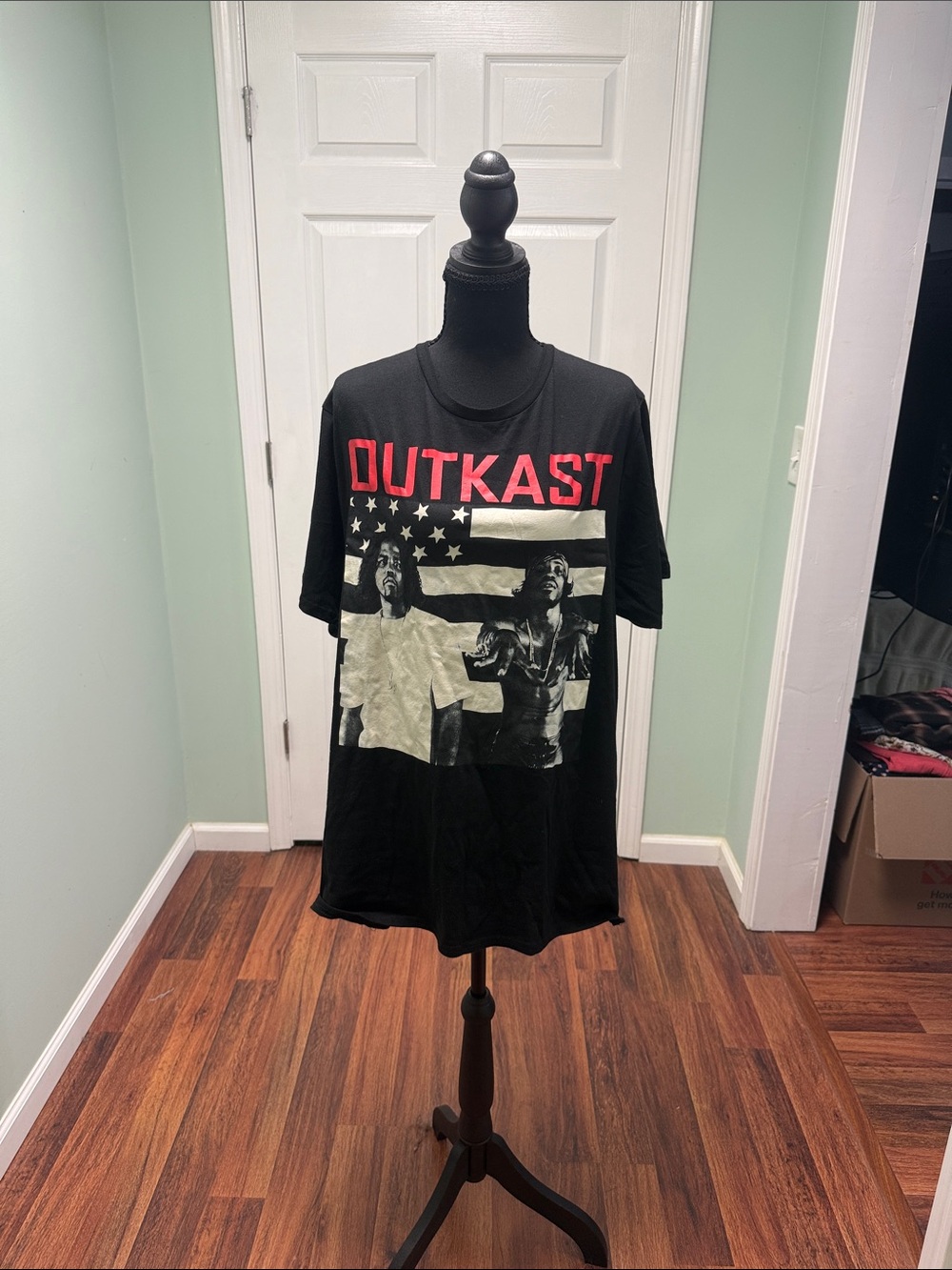 OutKast Black Graphic Tee with Red Logo